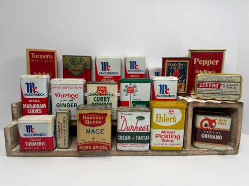 Vintage spice tin - spice, red